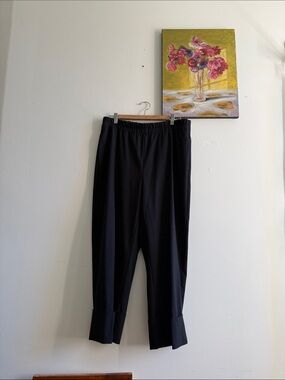 Zara Black Elastic-Waist Trousers